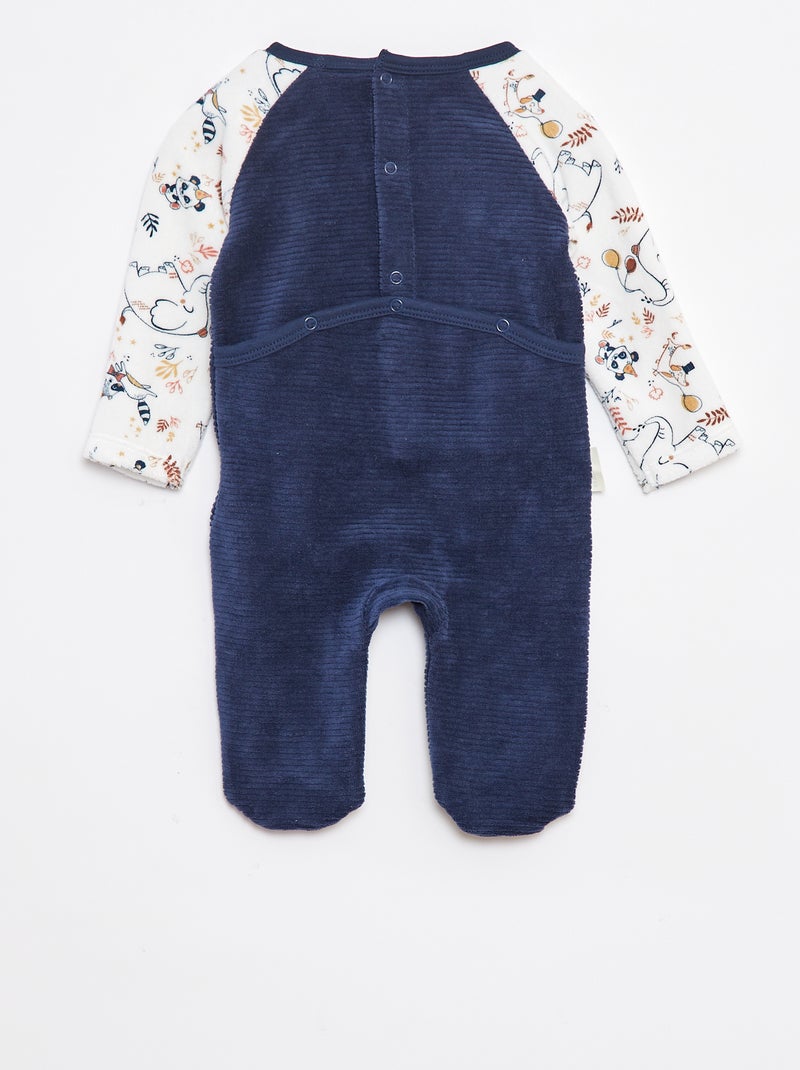 Tutina in velluto a coste con piedini Beige - Kiabi