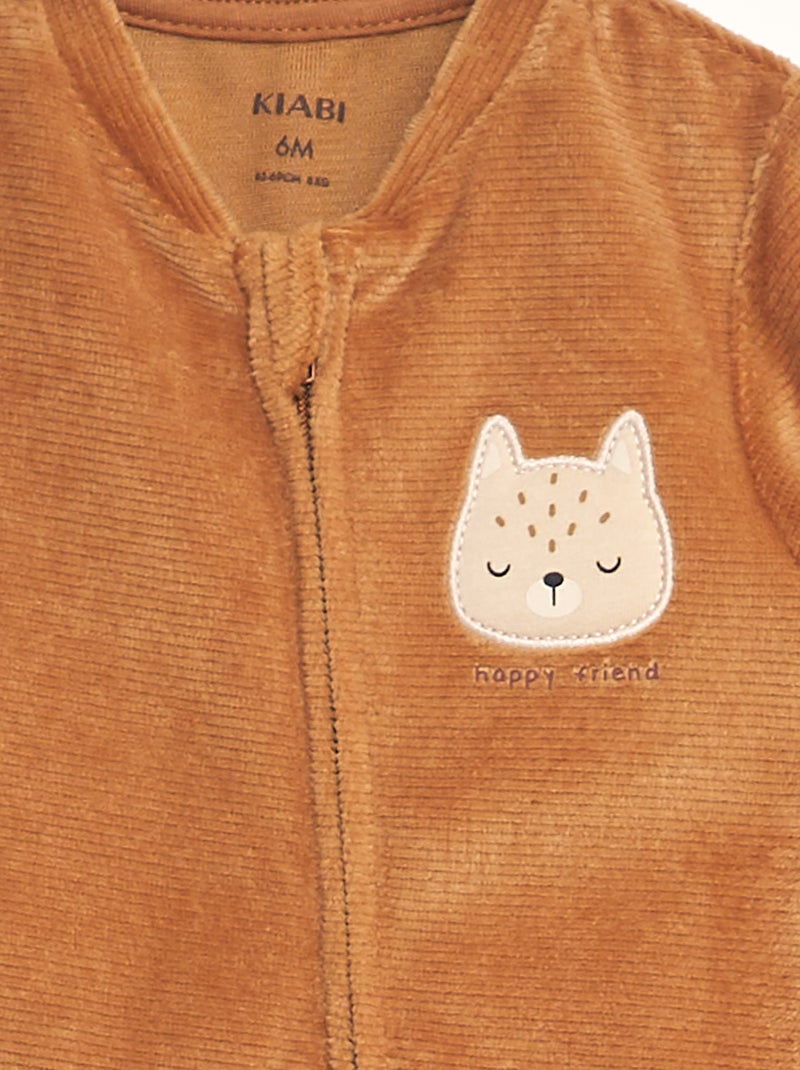 Tutina in velluto a coste MARRONE - Kiabi