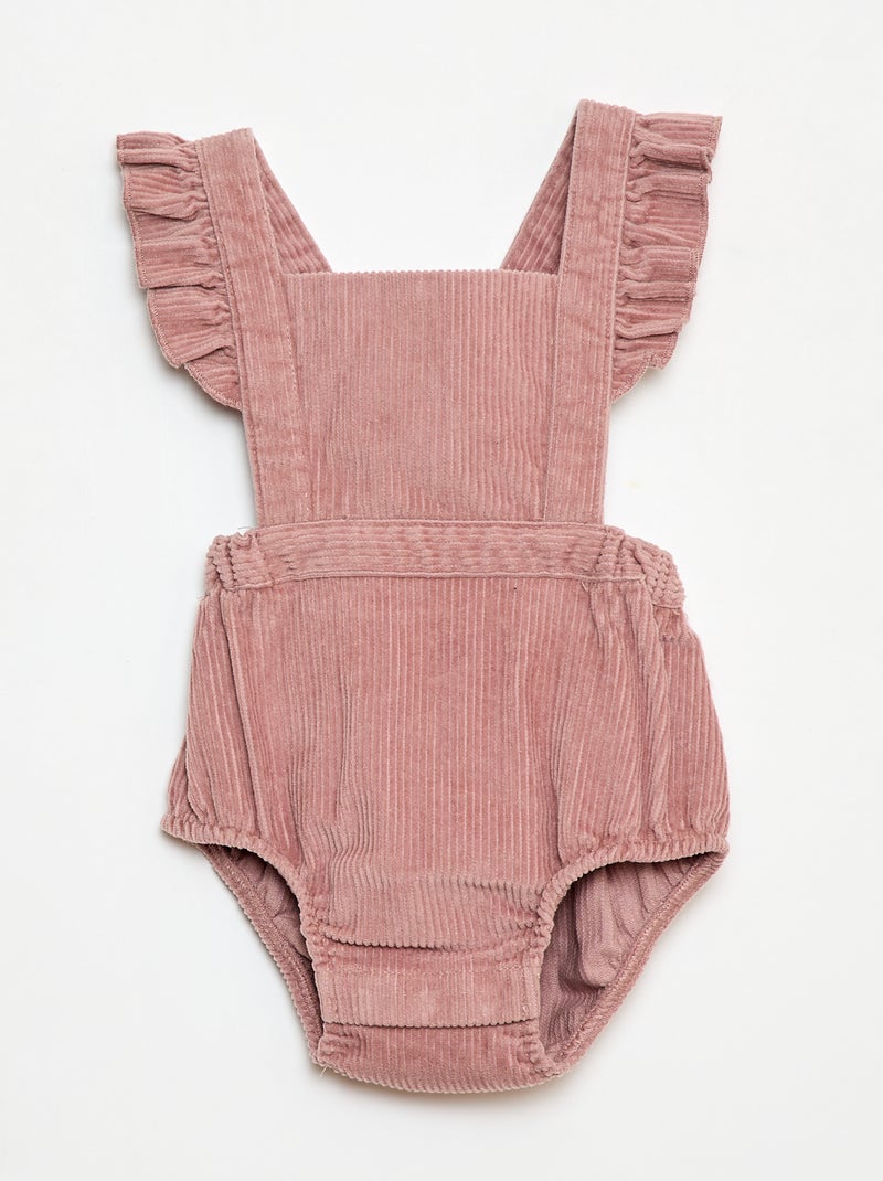 Tutina in velluto a coste Rosa - Kiabi