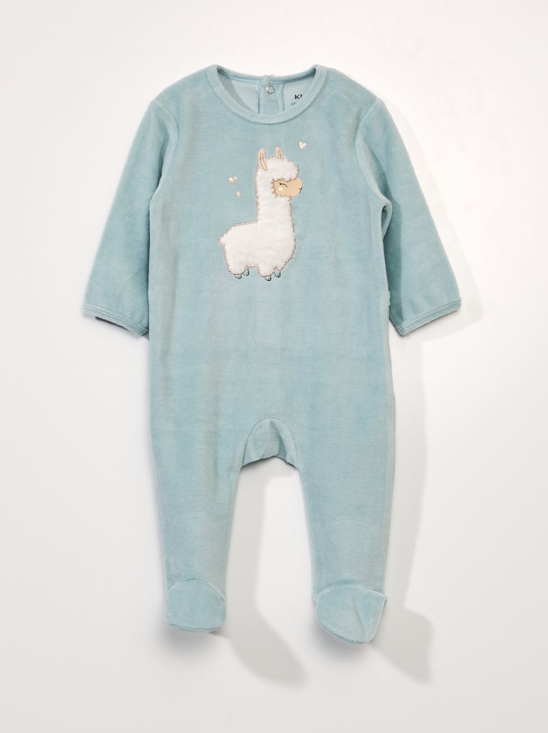 Tutina in velluto Azzurro/Alpaca - Kiabi
