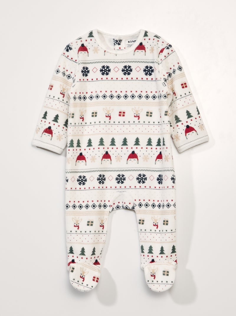Tutina in velluto Bianco/Natale - Kiabi
