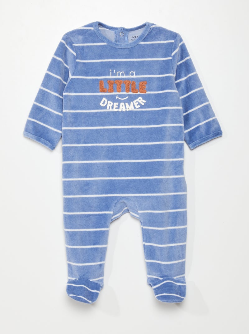 Tutina in velluto Blu/Righe - Kiabi