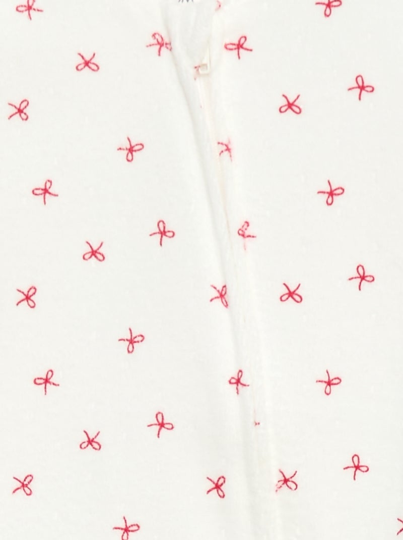 Tutina in velluto con apertura a zip Bianco - Kiabi