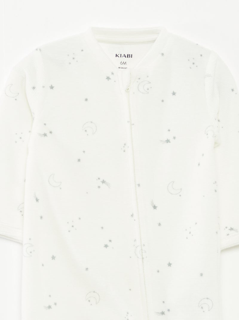 Tutina in velluto con apertura a zip Grigio - Kiabi