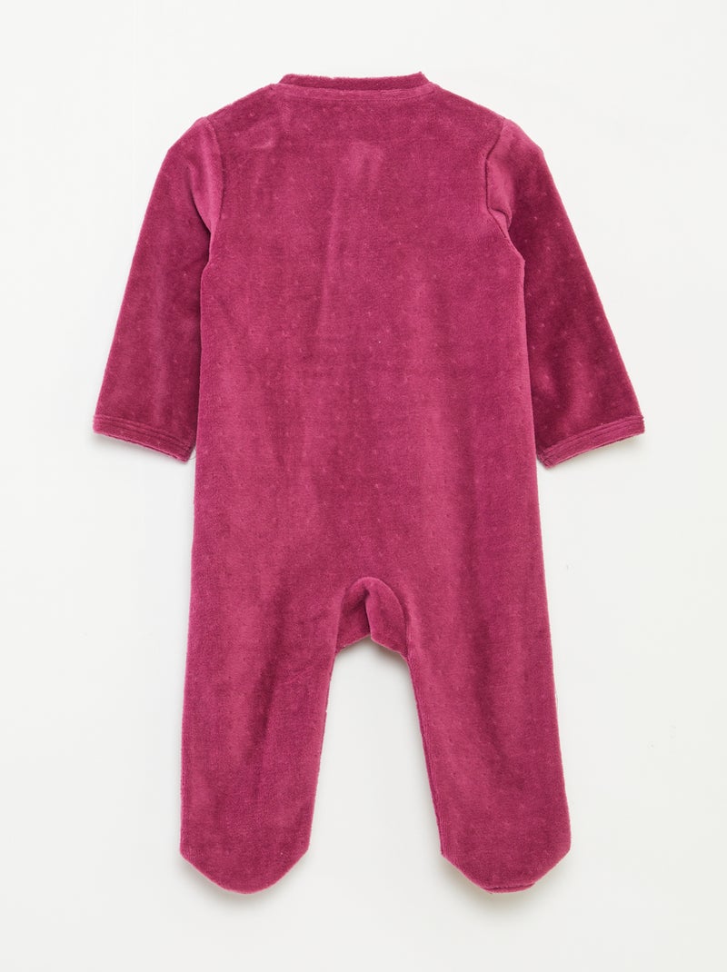 Tutina in velluto con apertura a zip Rosa - Kiabi