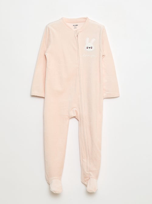 Tutina in velluto con apertura a zip - Kiabi