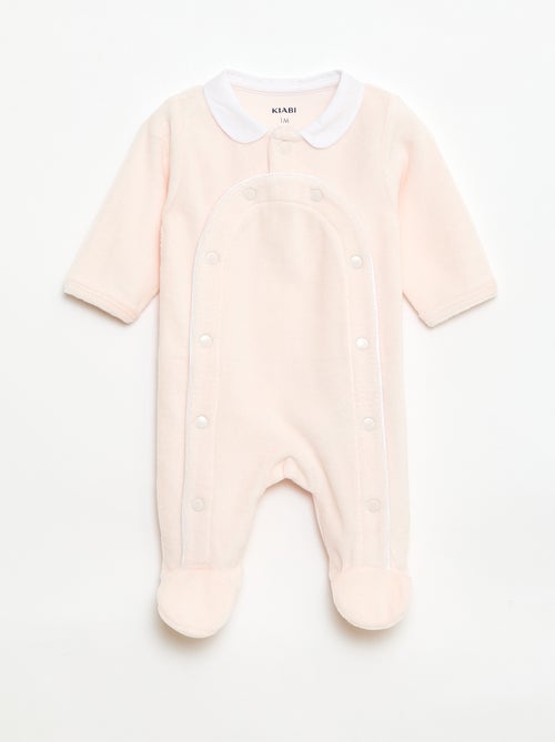 Tutina in velluto con colletto claudine - Kiabi