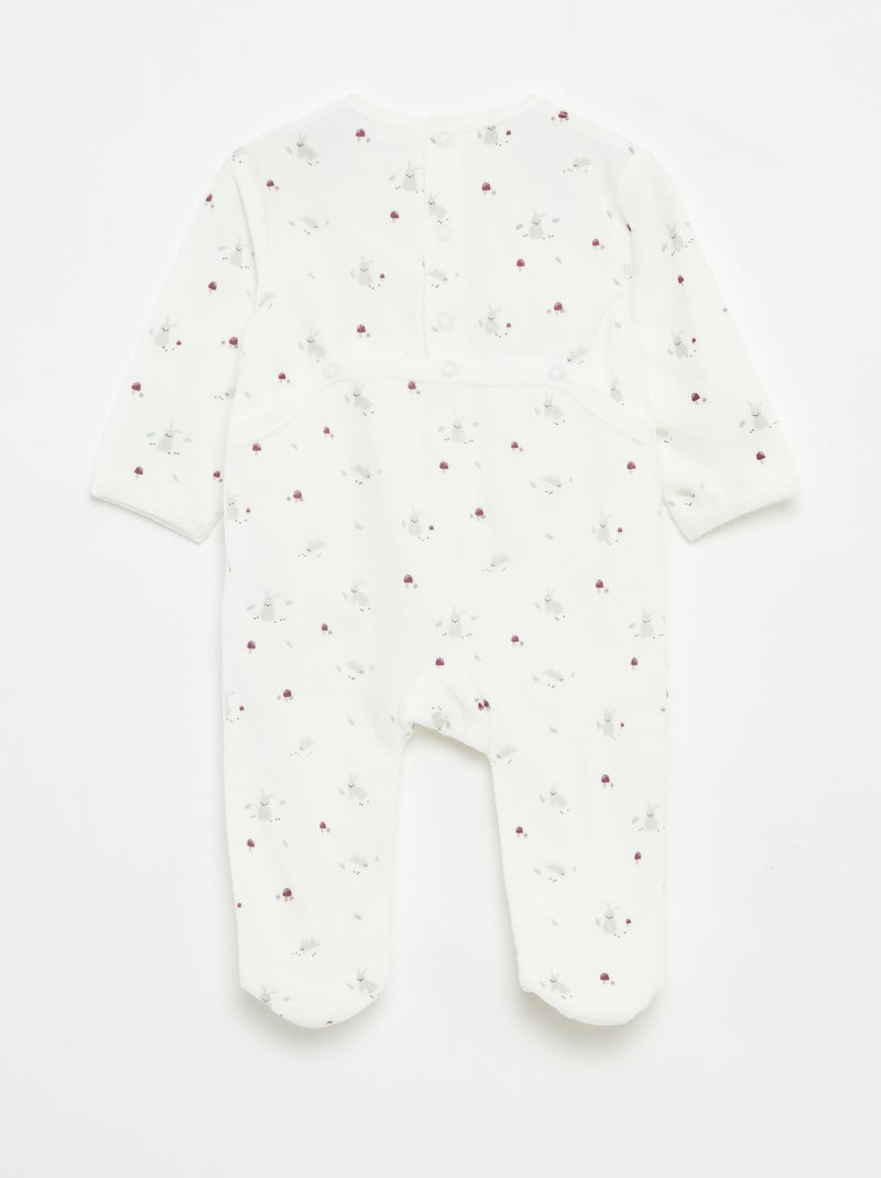 Tutina in velluto con decorazione Beige - Kiabi