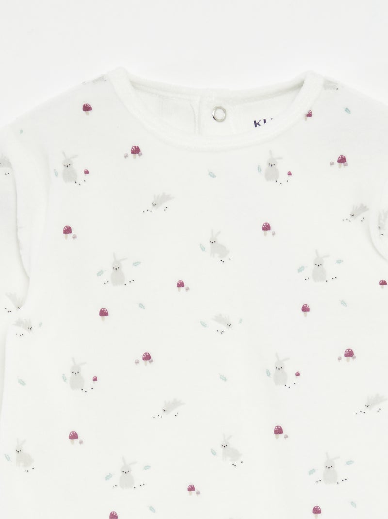 Tutina in velluto con decorazione Beige - Kiabi