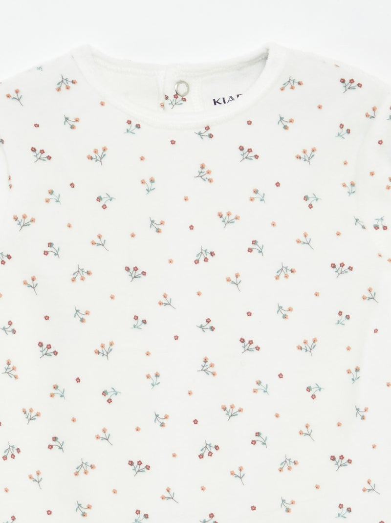 Tutina in velluto con decorazione Beige - Kiabi