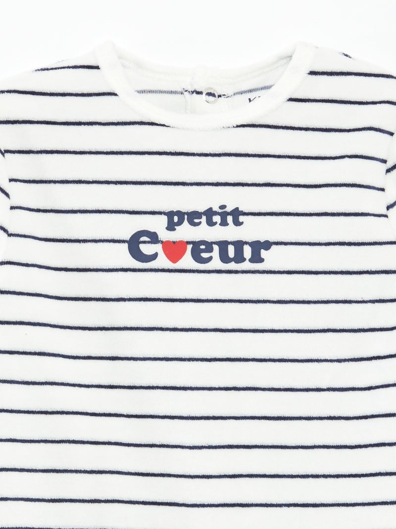 Tutina in velluto con decorazione Bianco - Kiabi