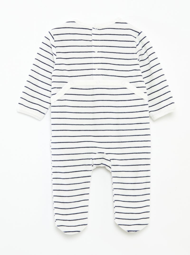 Tutina in velluto con decorazione Bianco - Kiabi