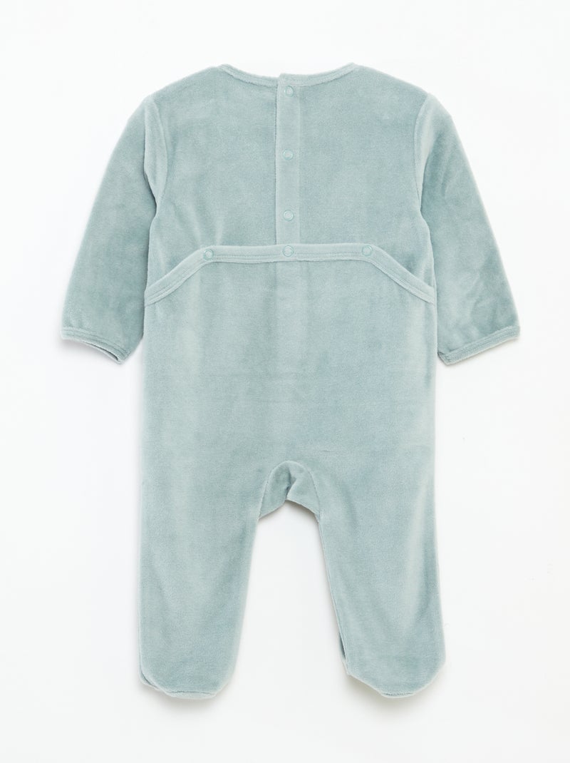 Tutina in velluto con decorazione Blu - Kiabi