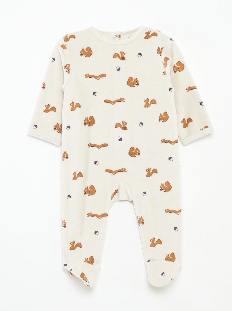 Tutina in velluto con decorazione Marrone - Kiabi