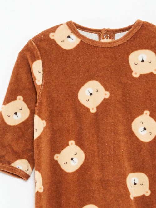 Tutina in velluto con decorazione - Kiabi