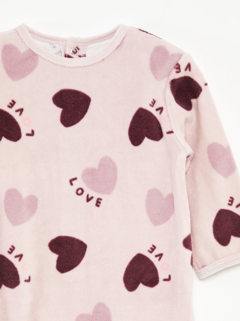 Tutina in velluto con decorazione Viola - Kiabi