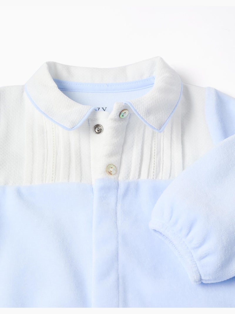 Tutina in velluto con dettaglio plissettato Blu Blu - Kiabi