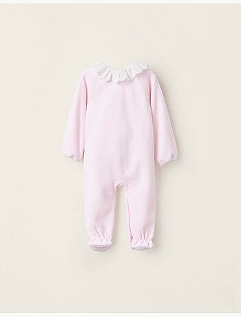 Tutina in velluto con fiocco e pizzo sangallo