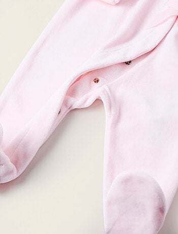 Tutina in velluto con fiocco e pizzo sangallo