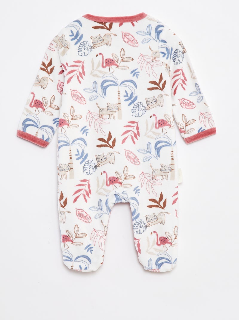 Tutina in velluto con piedini Beige - Kiabi