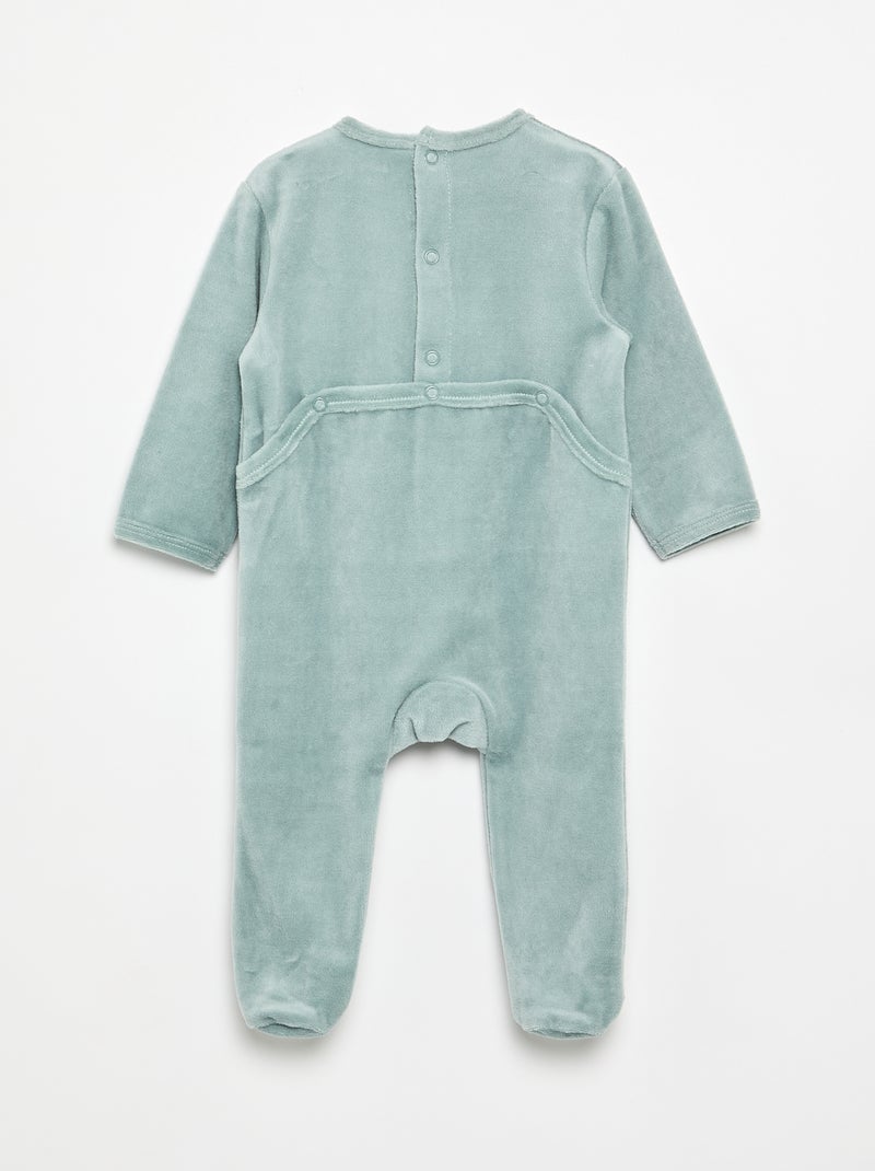 Tutina in velluto con piedini Blu - Kiabi