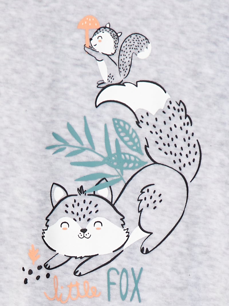 Tutina in velluto con piedini Grigio - Kiabi