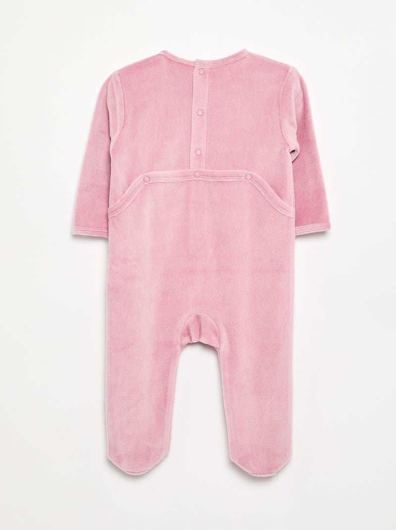 Tutina in velluto con piedini Rosa - Kiabi