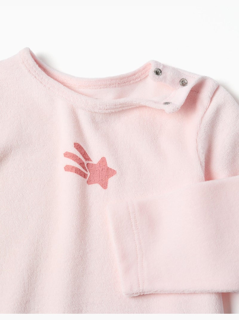 Tutina in velluto con stampa a stelle Rosa chiaro - Kiabi