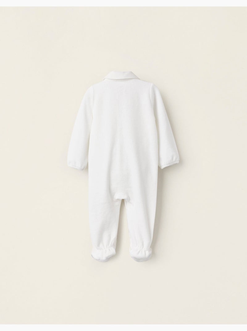 Tutina in velluto con texture Bianco - Kiabi