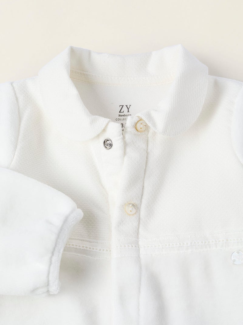 Tutina in velluto con texture Bianco - Kiabi