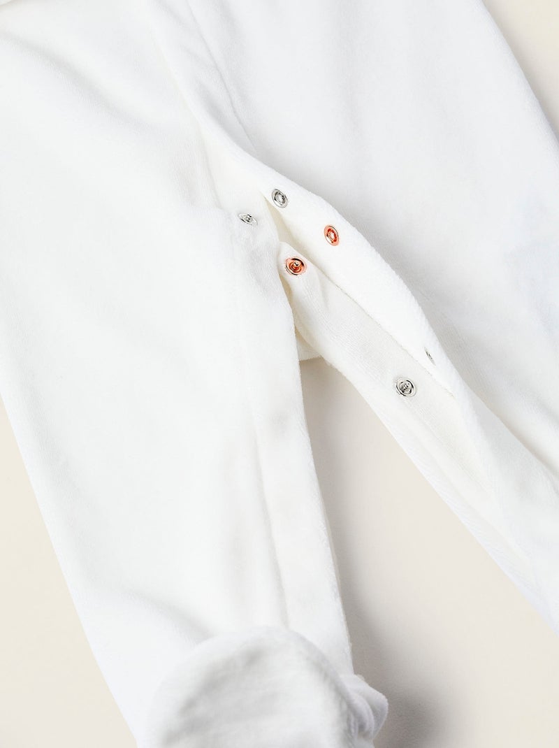 Tutina in velluto con texture Bianco - Kiabi
