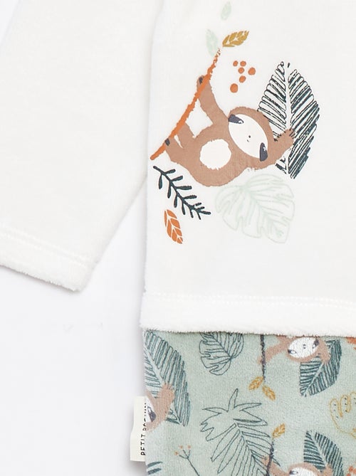 Tutina in velluto effetto 2 in 1 con piedini - Kiabi