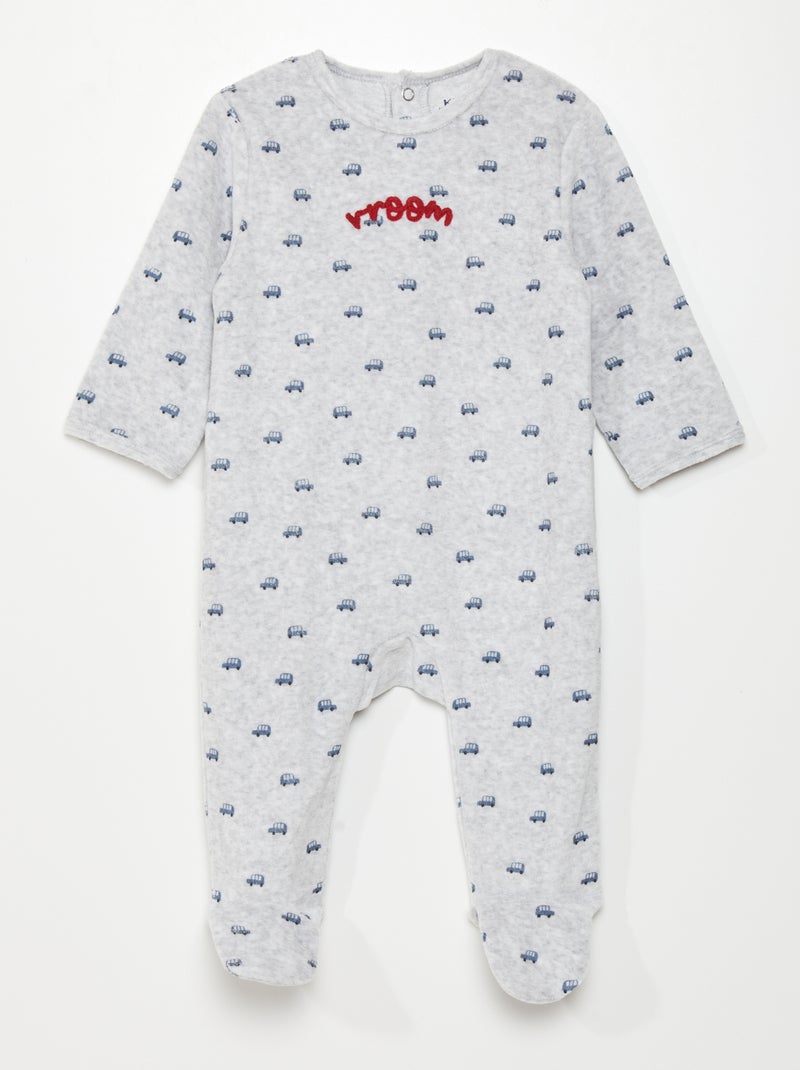 Tutina in velluto Grigio/Macchine - Kiabi