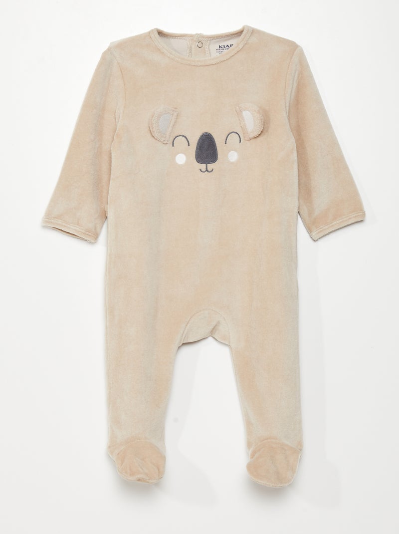 Tutina in velluto Marrone chiaro/Koala - Kiabi