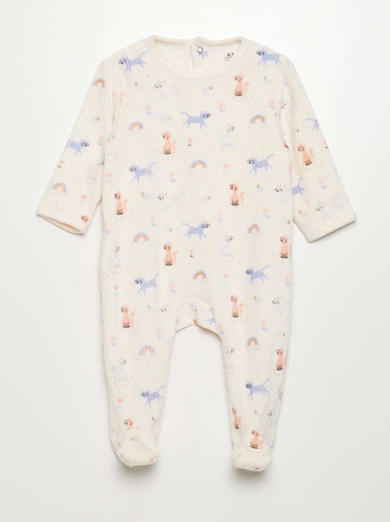 Tutina in velluto Rosa chiaro/Gatti - Kiabi