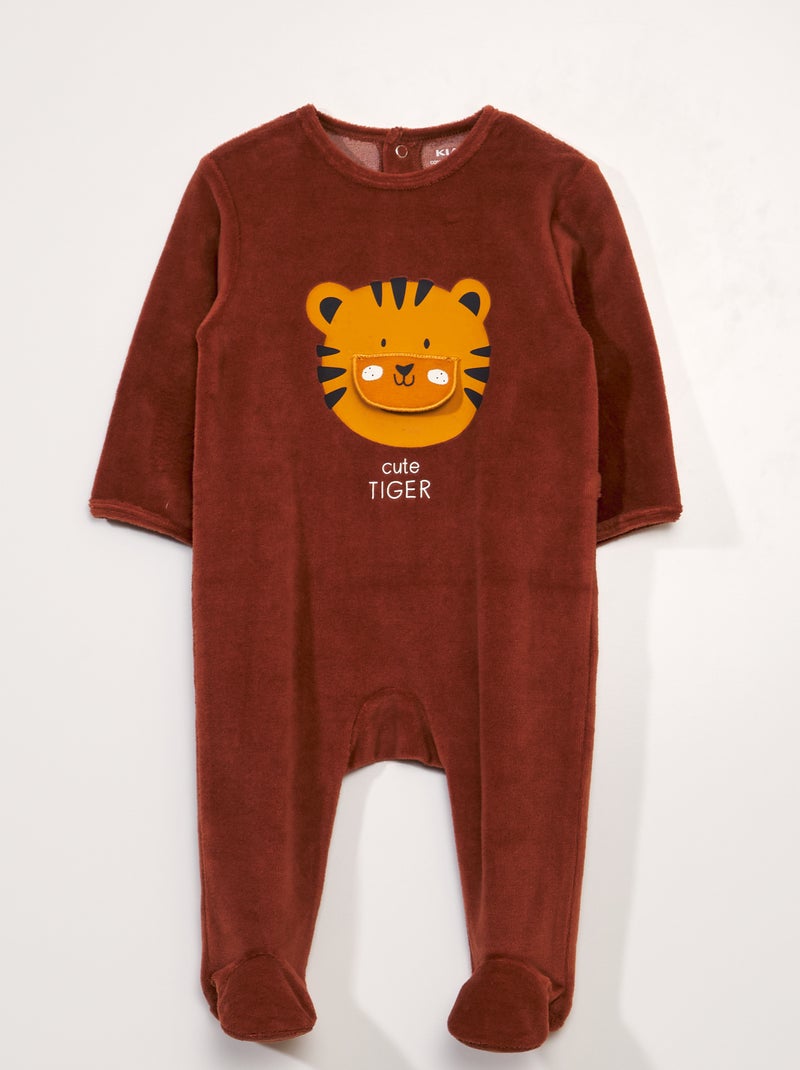 Tutina in velluto Rosso/Tigre - Kiabi
