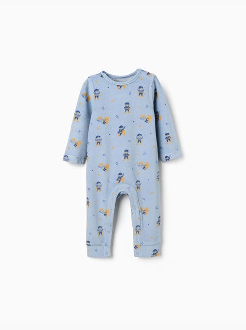 Tutina in velluto senza piedini con motivo - Kiabi