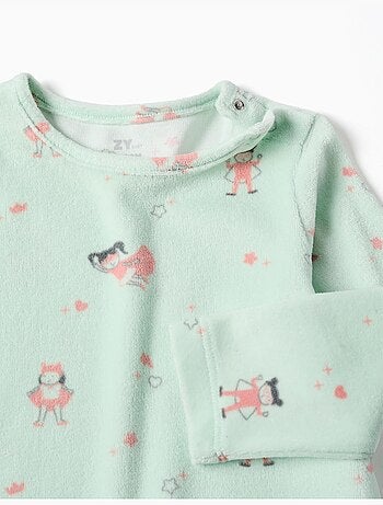 Tutina in velluto senza piedini con motivo