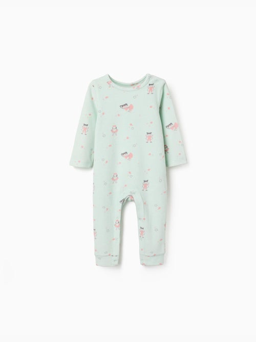 Tutina in velluto senza piedini con motivo - Kiabi