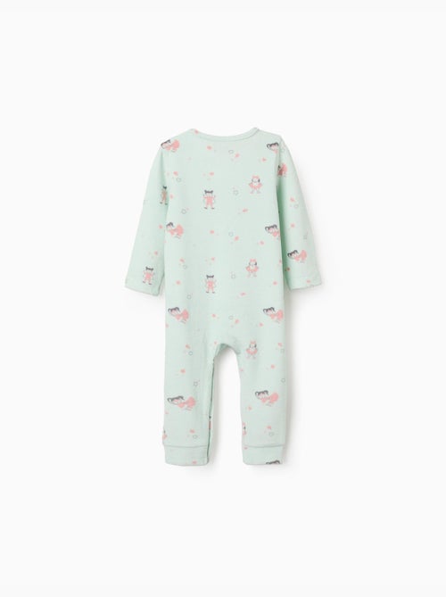 Tutina in velluto senza piedini con motivo - Kiabi