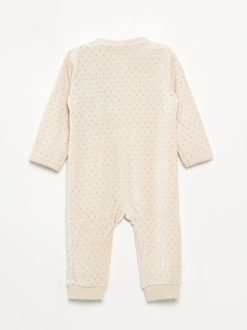 Tutina in velluto stampato Beige - Kiabi