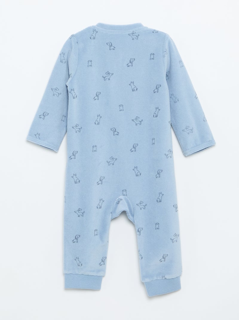 Tutina in velluto stampato Blu - Kiabi