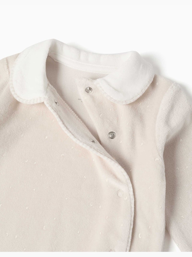 Tutina in velluto stampato con stelle e luna Grigio chiaro - Kiabi