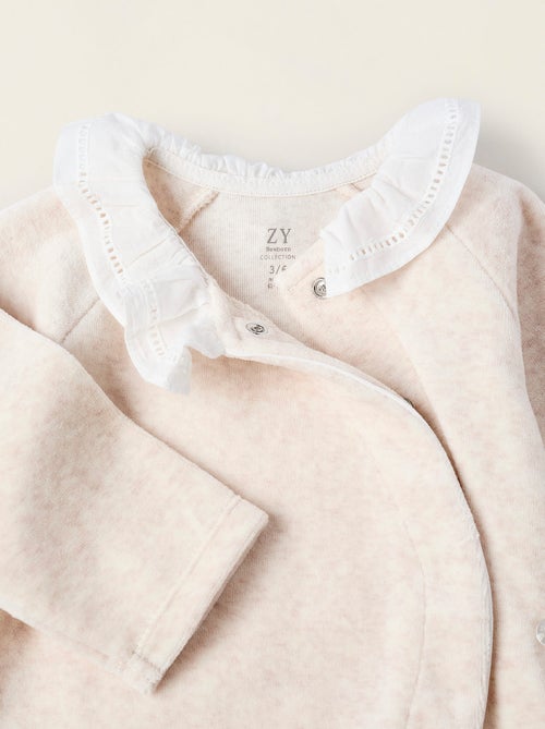 Tutina in velours con colletto a volant - Kiabi