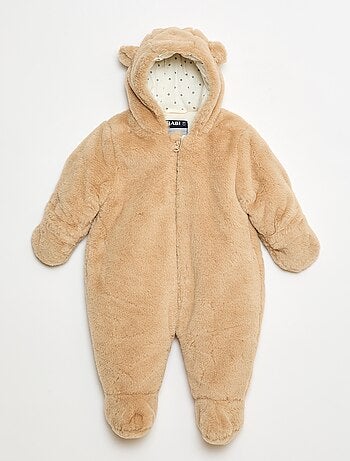 Tutina intera con cappuccio effetto peluche