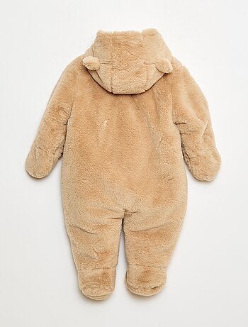 Tutina intera con cappuccio effetto peluche