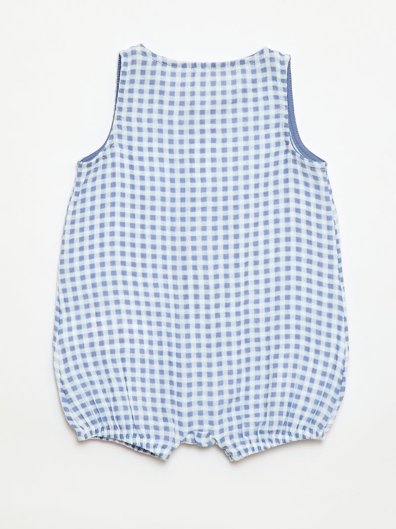 Tutina intera in garza di cotone Blu - Kiabi
