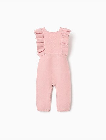 Tutina lavorata a maglia con bretelle arricciate