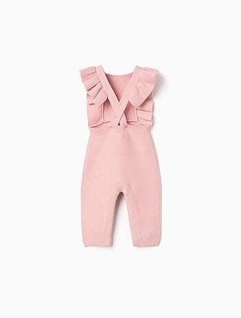 Tutina lavorata a maglia con bretelle arricciate