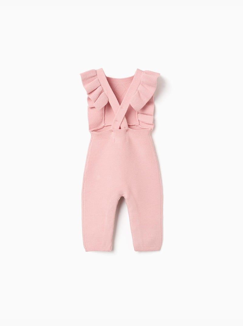 Tutina lavorata a maglia con bretelle arricciate Rosa chiaro - Kiabi